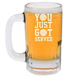 12oz Beer Mug Stein Glass You Just Got Served Volleyball