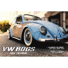 2024 VW BUGS DELUXE WALL CALENDAR Beetle Car Autos Micro Bus Vintage Automobiles