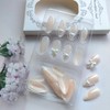 24Pcs White French Tip Press on Nails Medium Almond Fake
