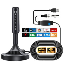 Rewave Antena Upgraded Version, Rewave TV Antenna Signal Booster, Coverage Up to 800 Miles, Amplified Hd Digital TV Antenna, Supports 4K Indoor Full HD Smart TV (Updated Version)