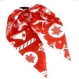 Christmas Theme Premium Satin Hair Scarf Scrunchie Ponytail Scarf Scrunchies for Women,Girls (red)