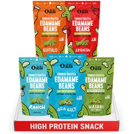 The Only Bean Crunchy Roasted Edamame Bean Snacks (5 Flavors), Healthy Snacks for Kids and Adults, High Protein Snacks, Low Carb Snack, Keto-Friendly, Gluten-Free, Vegan, 4 Ounce (Pack of 5)