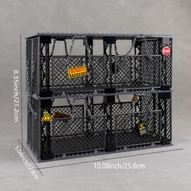 Military Base Cage Animals Accessories: Military Police Jail Chain Building Block Sets,Jurassic Dinosaur Cage Fence Rope Bricks Parts and Pieces Toys (1PCS)