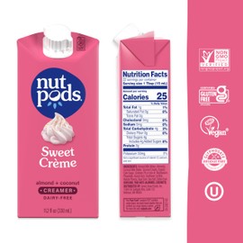 nutpods Sweet Crème Non Dairy Coffee Creamer, Sweetened with Organic Cane Sugar, Made from Almonds and Coconuts, Gluten Free, Non-GMO, Vegan, Kosher, Plant Based (3-Pack)