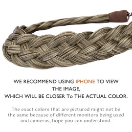 Gledola 5 Strands Synthetic Hair Braid Headband Hair Braided Headband for Women Girl (Light Gray Brown)