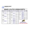 4-4 BRASS BRAKE RIVETS, SLIGHTLY COUNTERSUNK HEAD, (PACK OF 100