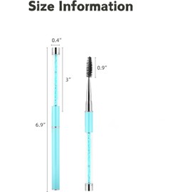 Cepillo para rímel, cepillos para pestañas con tapa, cepillos para cejas y pestañas. Cepillos para rímel, aplicador en espiral para extensiones de pestañas y cejas (Azul)