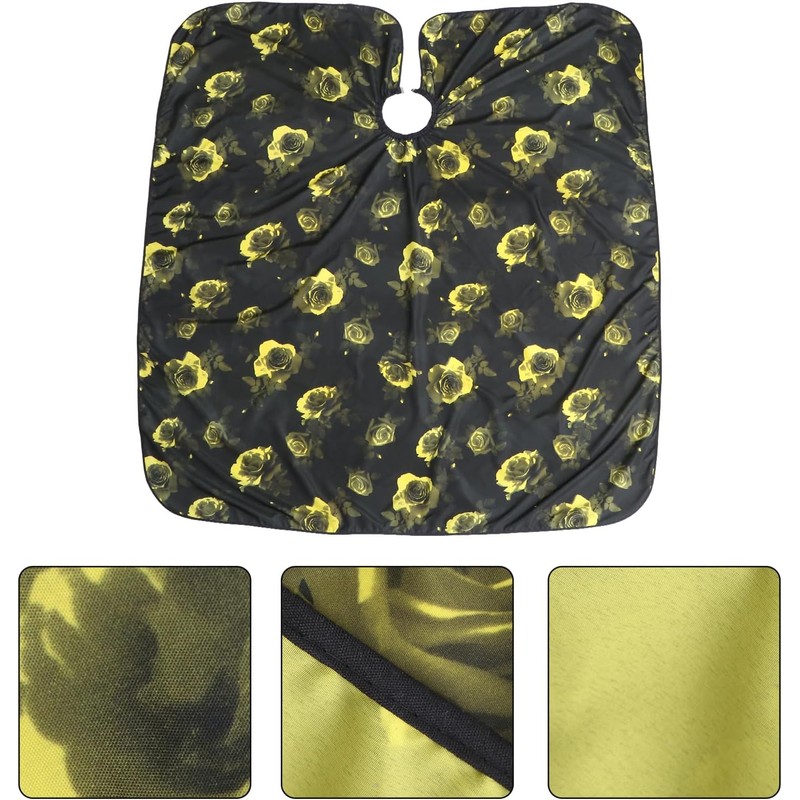 HOMSFOU Delantal de Peluquería Estampado Floral Amarillo de Poliéster Corte