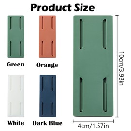 LIOUCBD 4 Pcs Power Strip Wall Mount, Self-Adhesive Punch-Free Socket Holder, Desktop Plug-in Socket Fixer for Kitchen Home Office Table Wall Cable Management Surge Protector (4 Colors)