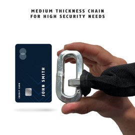 ABUS Hardened Steel 10KS 3/8" Thick Square Security Chain for Bikes, Containers, Trailers, ATV's, Motorcycles and Personal/Industrial Property (6')