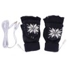 USB Heating Gloves Full Half Fingerless Knitting Double Side Warm