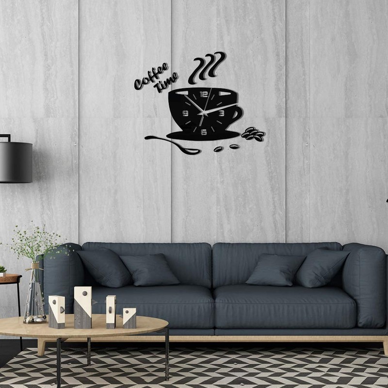 Acrylic Wall Clock, DIY Acrylic Wall Clock Modern Mute Coffee