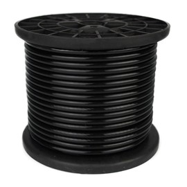 FOLUXING 100FT Black Vinyl Coated Wire Rope, String Lights Hanging Kit,Black Cable Railing Kit, DIY Balustrades,1/8Inch (3 mm) Overmolded to 3/16 Inch(5mm)