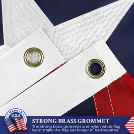 Double Sided Puerto Rico Flag 3x5 Outdoor Made In USA Puerto Rican Flags Embroidered，Heavy Duty 210D Nylon,Sewn Stripes, Stronger Brass Grommets,4 Stitched Hemming,Perfect for Outside