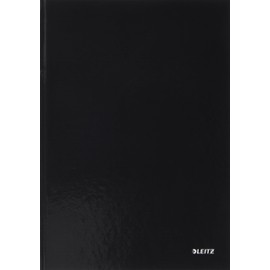 Leitz Solid Notebook, A4, 80 Sheets, Ruled, Hard Cover, 1 per Pack, Black