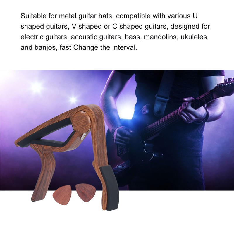 Guitar Capo Small Portable Noiseless Silicone Pad Spring Loaded Capo