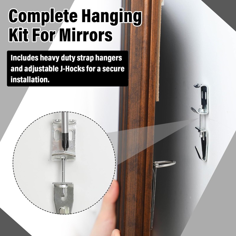 Blulu Mirror Hanging Kit with Hangers and Leveling Hardware Adjustable