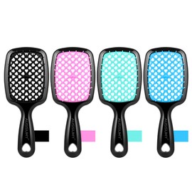 4 Pack Vented Detangling Hair Brush - Detangler Hairbrush with Soft Bristles for Effortless Tangle Free - Ideal for Wet Dry or Damaged Hair for Women Men Kids -Mixed Colors