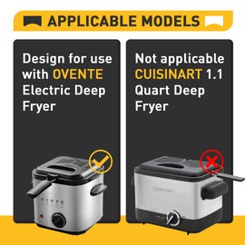 6 Packs Charcoal and Oil Vapor Replacement Filter, Compatible with 1.5 Liter Electric Deep Fryer, White and Black 12 Pcs in Total