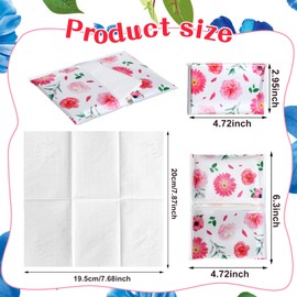 Geyee 24 Packs Travel Size Tissue Pocket Tissues Slim Pack Facial Tissues 3 Ply Tissues Wallet Size Pocket Tissues Packs for Travel Wedding Party Favors, 6 Styles (Colorful Flower)