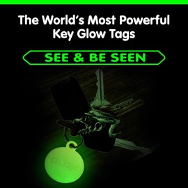 GLO-X Glow in The Dark Keychain - Find Your Light Up Key Chain In The Dark -12+ Hours Glow Time – Solar Powered Tags with Ring