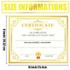 Gold Certificate of Completion Award Card 8 x 10 Inch