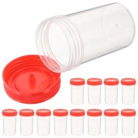 Hemobllo Specimen Cup, 25 Pcs 60ml Sample Cup Urine Container Specimen Collection Cups with Screw-on Lids Sample Collection Bottle for Laboratory (Random Color)
