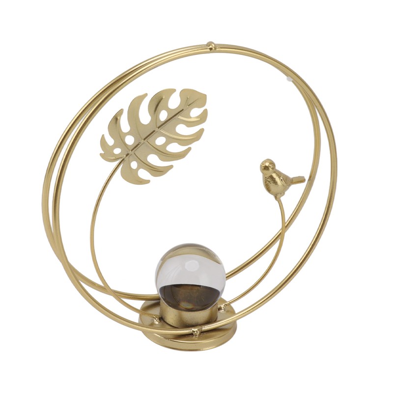 Crystal Ball Holder Decor Iron Bird Leaf Decoration Tabletop Decor