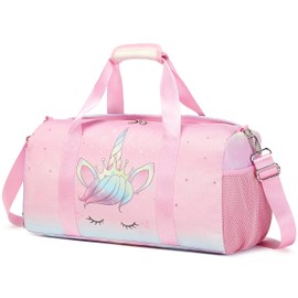 Children's Travel Bag, Dance Bag, Weekend Bag, Sauna Bag, Training Bag, Swimming Bag, Duffle Bag, Sports Bag with Shoe Compartment, Unicorn purple, travel bag