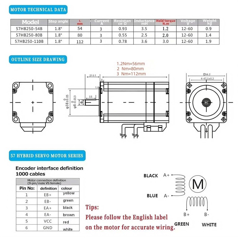 TOSEASTARS Nema 23 57mm Closed Loop Stepper Motor Kit DSP