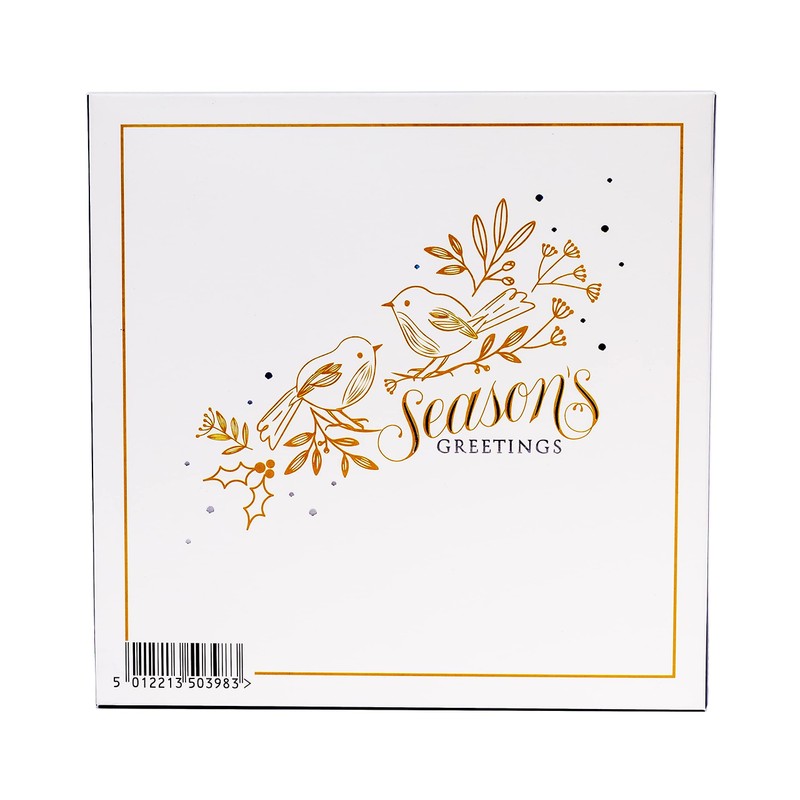 Tom Smith - Premium square Christmas cards, multi-pack, white &