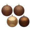 Vickerman 6" Mocha 4-Finish Ball Ornament Set. Includes 4 Ornaments