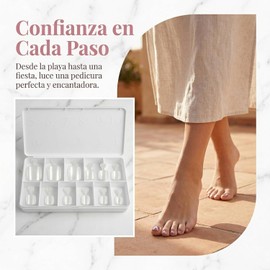 550 Pzs Tips Para Pies Puntas cuadradas para uñas de los pies, Puntas de Uñas Postizas Transparente Ultrafino Varios Tamaños con Caja de Almacenamiento Para Extensiones De Uñas Caseras