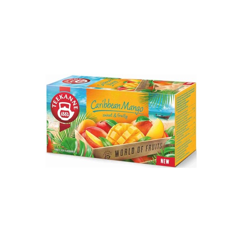 Teekanne Caribbean Mango Flavored All Natural Fruit Infusion Tea with