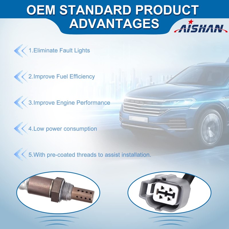AISHAN Sensor de oxígeno O2 aguas abajo compatible con Honda