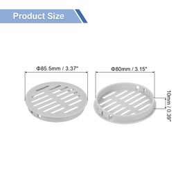 sourcing map Round Soffit Vents 3 inch, 6Pcs Light Grey Plastic 80mm Soffit Vent Cover - Circular Air Vent Grille - Air Flows Easily for Bathroom Home, Office, Kitchen, Cabinet, Wardrobe