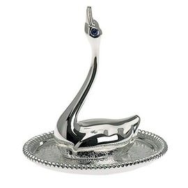Silver-Plated Swan Ring Holder Height 8.5 cm