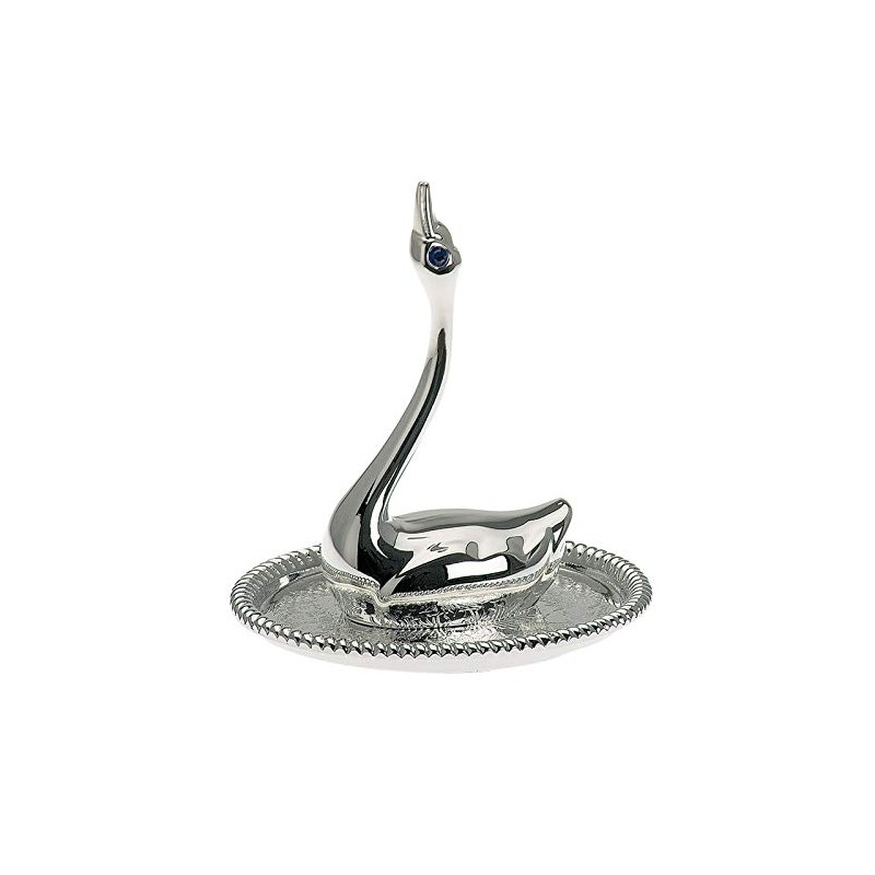 Silver-Plated Swan Ring Holder Height 8.5 cm