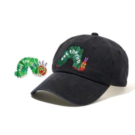Eat The Rich Hungry Caterpillar Hat Men Women Baseball Cap Adjustable Embroidered Trucker Hat. (US, Numeric, 7 3/8, Black)