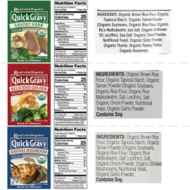 Roads End Organics Gravy Variety Pack ~ Includes (4) Shiitake Mushroom Gravy Mix, 1 Oz, (4) Savory Herb Gravy Mix, 1 Oz and (4) Golden Gravy Mix, 1 Oz ~ Gluten Free, Vegan Gravy Mix Packets