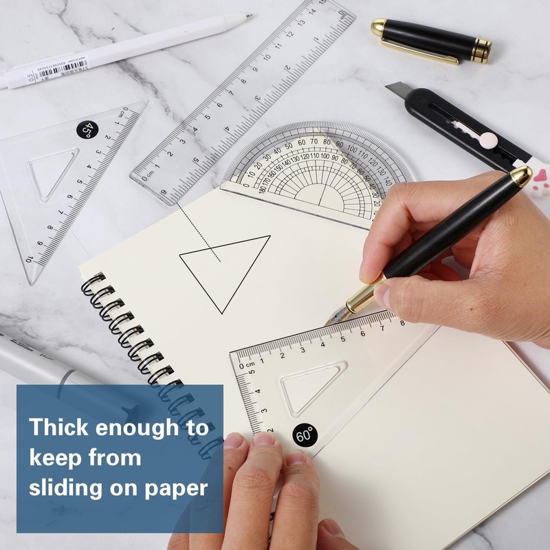 Mabor Small Maths Set,Clear Ruler and Protractor,Fast to Read Easy