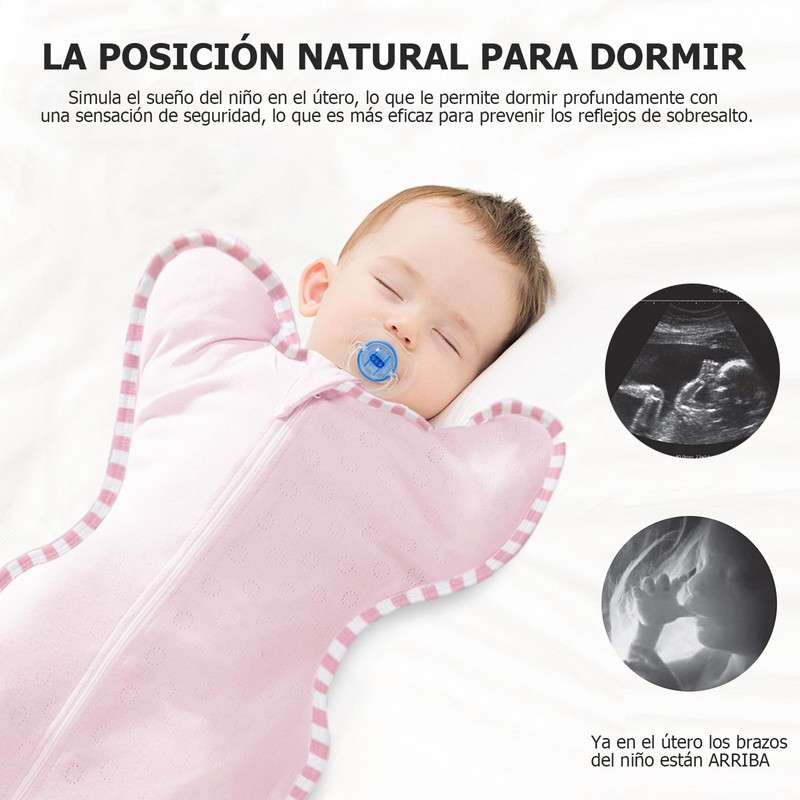 Saquito para Dormir de Niño 0-6 Meses, 100% Algodón, Swaddle,