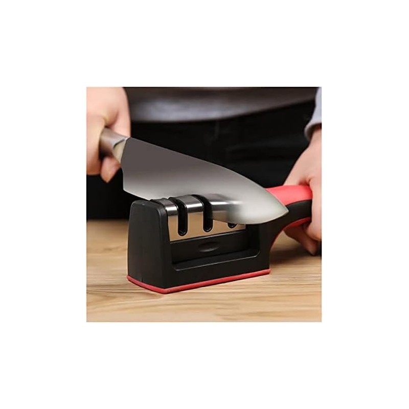 Afilador de Cuchillos profesional Saca filo con 3 etapas de