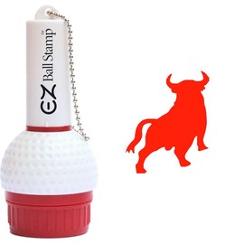 EZ BALL STAMP Golf Ball Stamp/Stamper - Ultra Quick Drying, Smear Free Ink Marker to Personalize Your Ball (Red Bull)