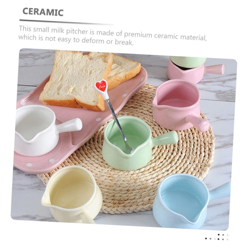 Gatuida 5pcs Ceramic Milk Pitcher Coffee and Sauce Cups with