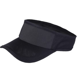 FORBUSITE Women Visor Caps for Running and Sport - Wide Brim & Packable Black