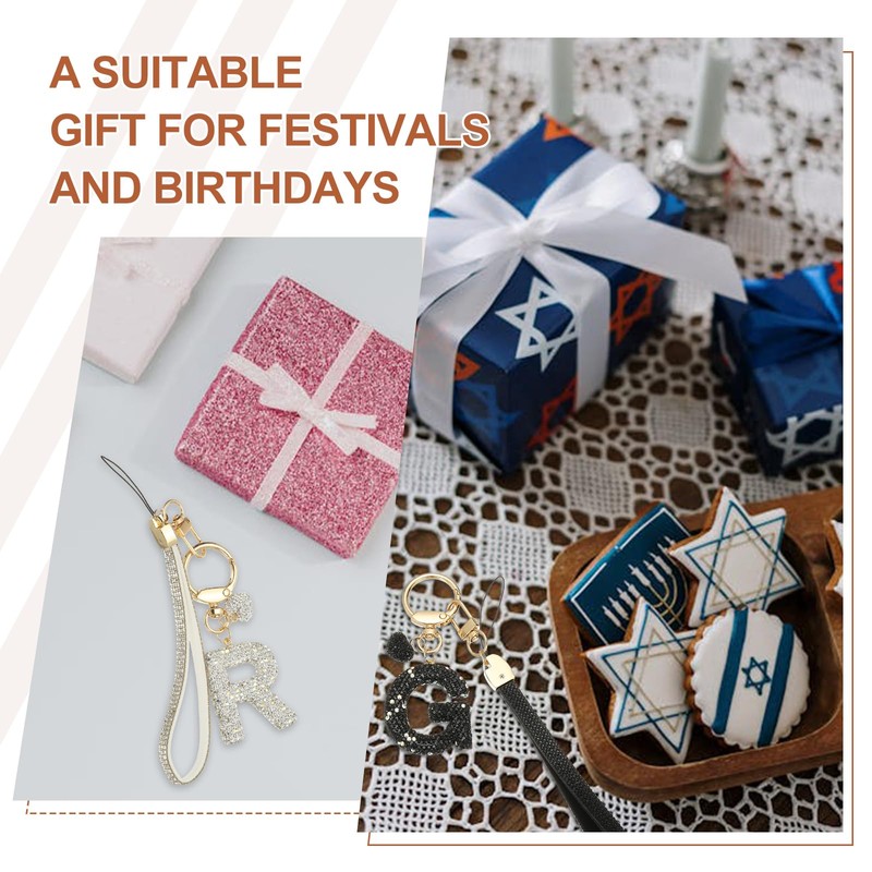 PATIKIL Bling Letter Keychain, Sparkly Initial Keychains Diamond Letters Key