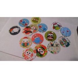Unbranded Pre Cut One Inch Bottle Cap Images OWL CHRISTMAS Free Shipping - photo, 25 images