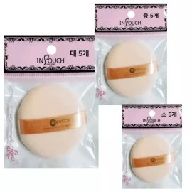 Chilsung Industry 인파우치 OPP면분첩 대중소 5개 메이크업 분첩 퍼프 RSx7+3dVS Inpouch OPP Face Puff Set Small Medium Large 5pcs Makeup Puff RSx7+3dVS [Five big ones.]