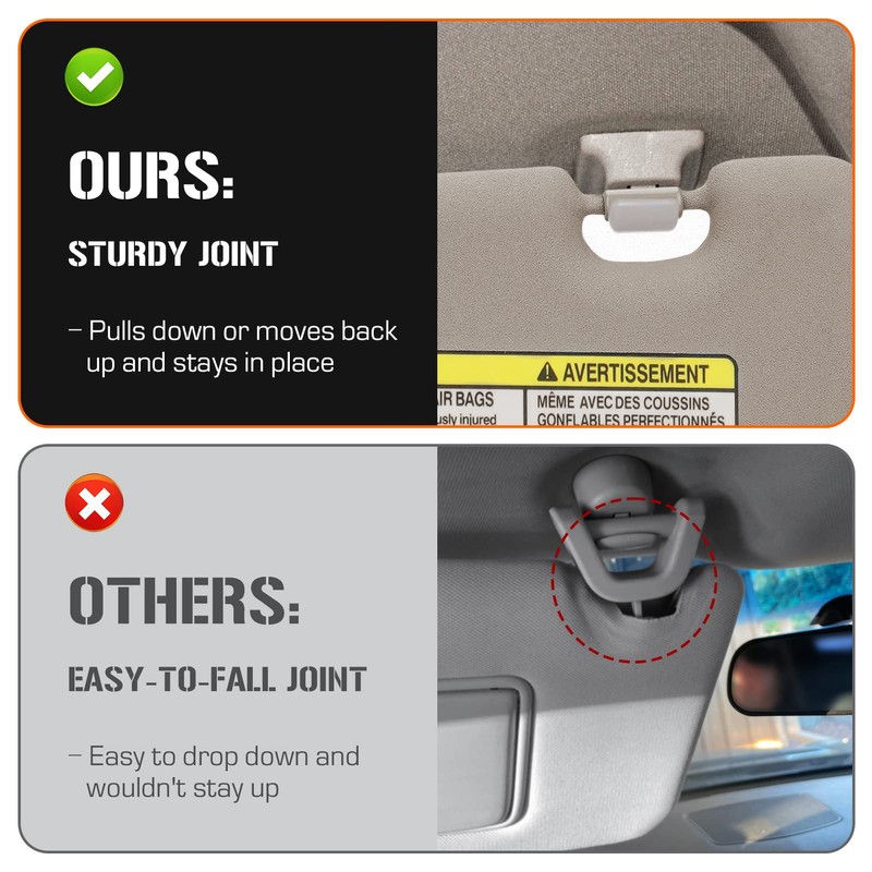 Sun Visor with Light for 2008-2013 Toyota Highlander, Right Passenger